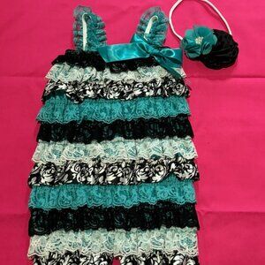 Lace and Satin Girls Petti Romper